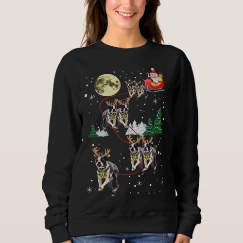 Funny Reindeer Boston Terriers Xmas Christmas Dog  Sweatshirt