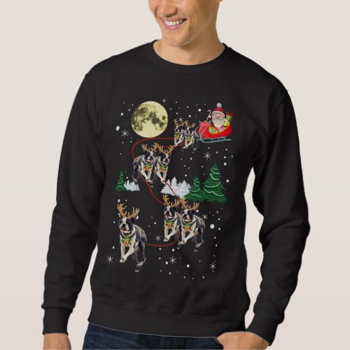 Funny Reindeer Boston Terriers Xmas Christmas Dog  Sweatshirt
