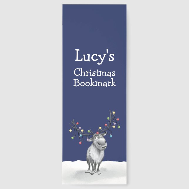 Funny Reindeer Christmas Bookmarks (Front)