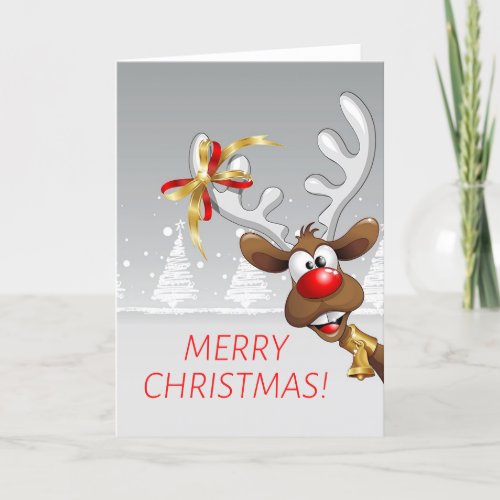 Funny Reindeer Christmas Holiday Card