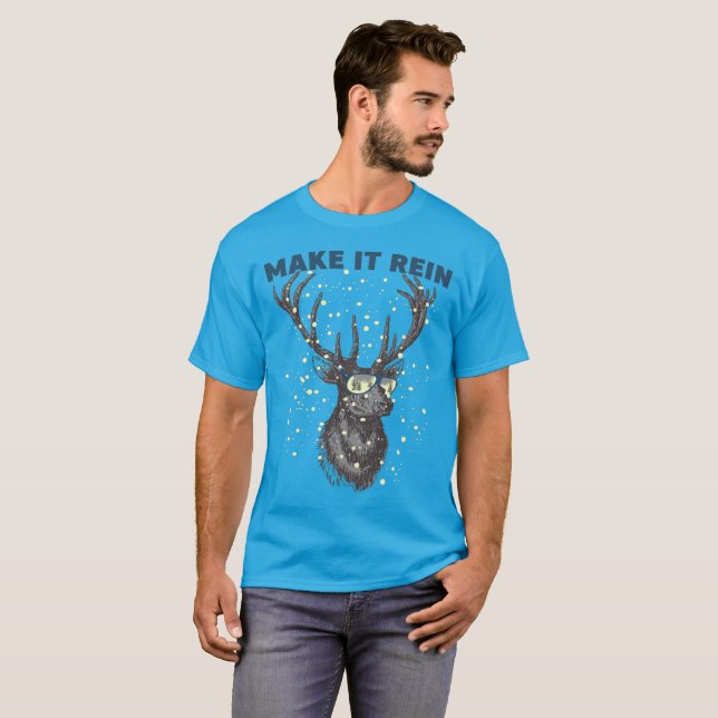 Funny Reindeer Christmas Holiday Seasonal T-shirt (Front Full)