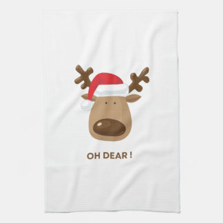 Funny Reindeer Christmas Holiday Teachers Gift  Kitchen Towel