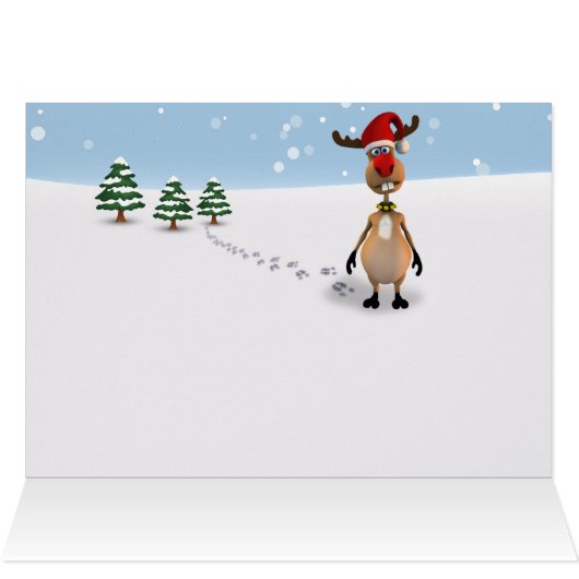 Funny Reindeer Christmas New Year Tree 2021 (Inside Horizontal (Top))