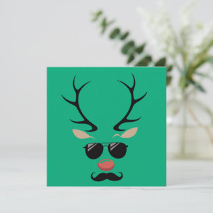 Funny Reindeer Christmas Winter Family Cute Deer Holiday Card