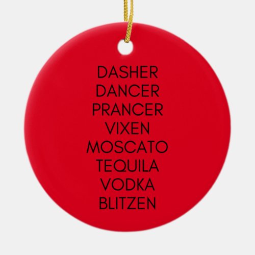 Funny Reindeer Drinking Names Ornament