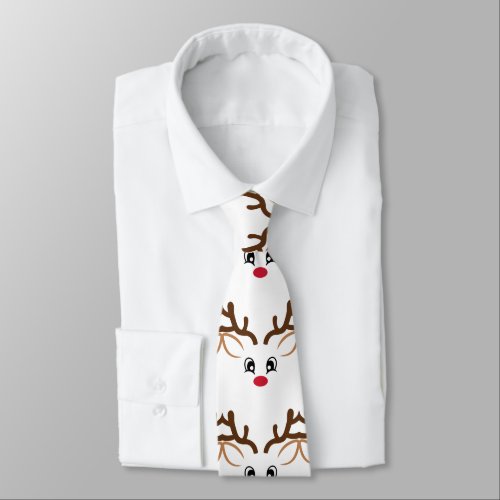 Funny Reindeer Face Necktie