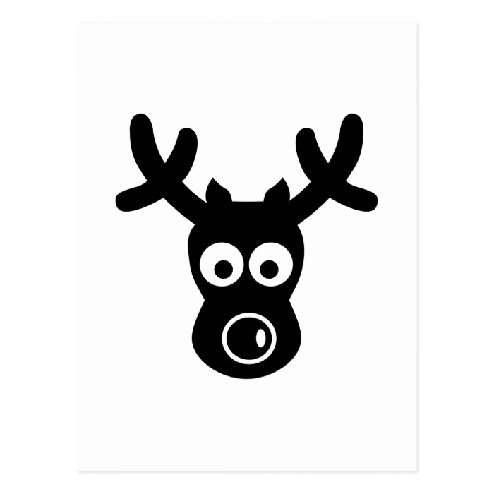 Funny reindeer face post card