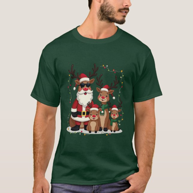 Funny Reindeer Family Christmas Shirt (Front)