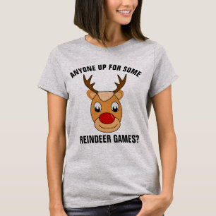 FUNNY REINDEER GAMES CHRISTMAS T-SHIRTS