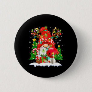 Funny Reindeer Gnome And Bowling Ll Christmas Ligh Button