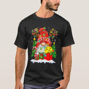 Funny Reindeer Gnome Pickleball Ball Christmas Lig T-Shirt