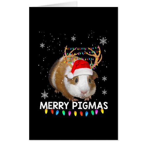 Funny Reindeer Guinea Pig Christmas Card