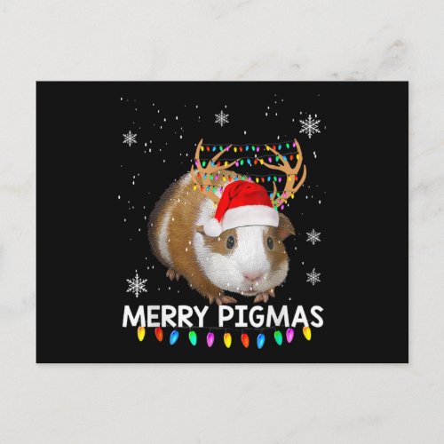 Funny Reindeer Guinea Pig Christmas Postcard