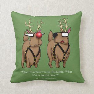 Funny Reindeer Humor Cartoon Pillow Gift