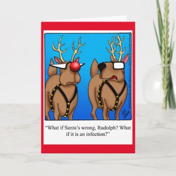 Funny Reindeer Humor Christmas Greeting Card by Spectickles at Zazzle