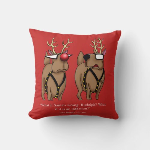 Funny Reindeer Humor Christmas Pillow Gift
