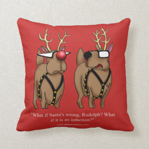 Funny Reindeer Humor Christmas Pillow Gift
