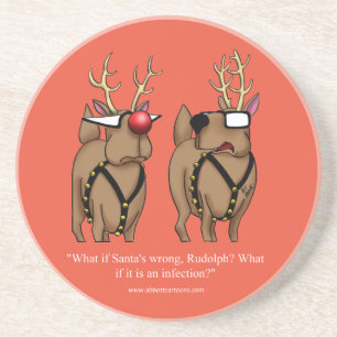 Funny Reindeer Humor Holiday Coaster Gift