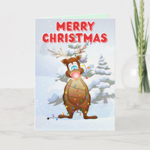 Funny Reindeer Merry Christmas Card