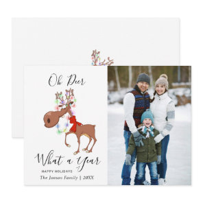 Funny Reindeer Merry Christmas Corporate Greeting Holiday Card