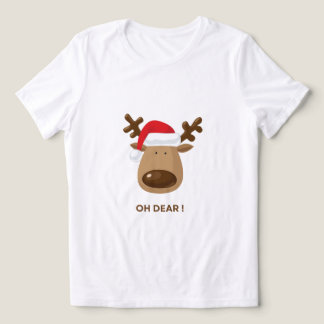 Funny Reindeer “Oh Dear!” Christmas T-Shirt Tri-Blend Shirt