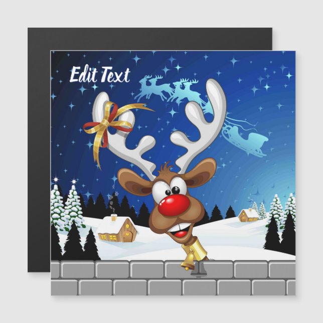 Funny Reindeer Peeking Christmas Meme  (Front/Back)