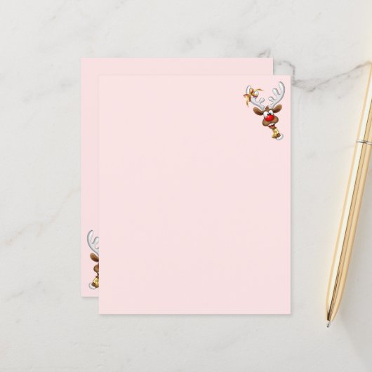 Funny Reindeer Peeking Christmas Meme  (Front/Back In Situ)