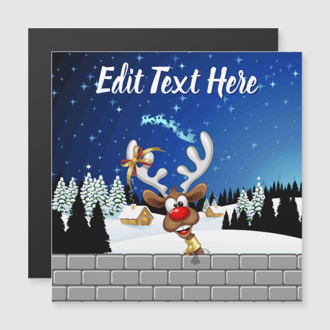 Funny Reindeer Peeking Christmas Meme  (Front/Back)