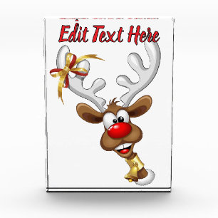 Funny Reindeer Peeking Christmas Meme  Acrylic Award