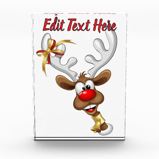 Funny Reindeer Peeking Christmas Meme  Acrylic Award (Front)