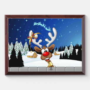 Funny Reindeer Peeking Christmas Meme  Award Plaque