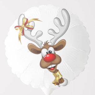 Funny Reindeer Peeking Christmas Meme Balloon