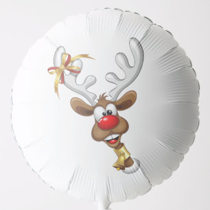 Funny Reindeer Peeking Christmas Meme Balloon