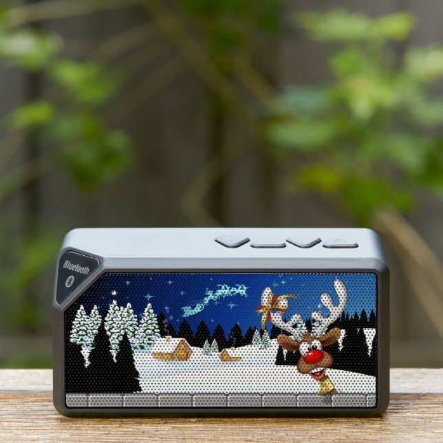 Funny Reindeer Peeking Christmas Meme  Bluetooth Speaker (Insitu(Outdoor))