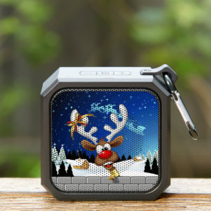 Funny Reindeer Peeking Christmas Meme  Bluetooth Speaker