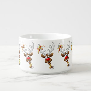 Funny Reindeer Peeking Christmas Meme Bowl