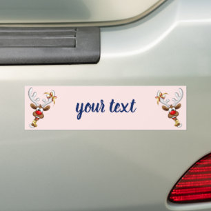 Funny Reindeer Peeking Christmas Meme Bumper Sticker