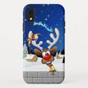 Funny Reindeer Peeking Christmas Meme  iPhone XR Case