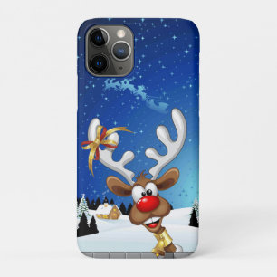 Funny Reindeer Peeking Christmas Meme iPhone 11 Pro Case