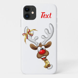 Funny Reindeer Peeking Christmas Meme iPhone 11 Case
