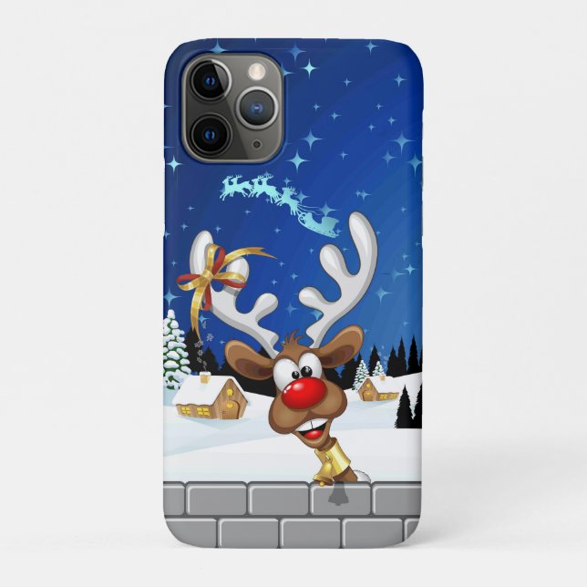 Funny Reindeer Peeking Christmas Meme  Case-Mate iPhone Case (Back)