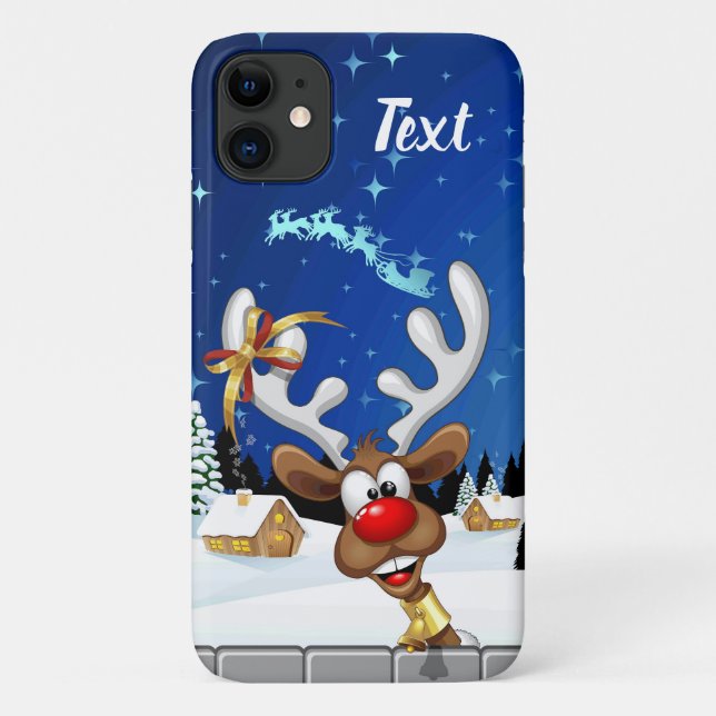 Funny Reindeer Peeking Christmas Meme  Case-Mate iPhone Case (Back)