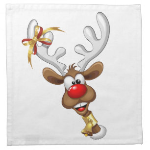 Funny Reindeer Peeking Christmas Meme Cloth Napkin