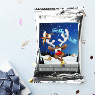 Funny Reindeer Peeking Christmas Meme  Coffee Drink Mix