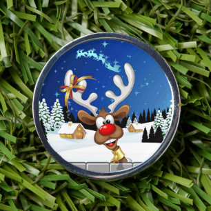 Funny Reindeer Peeking Christmas Meme Divot Tool