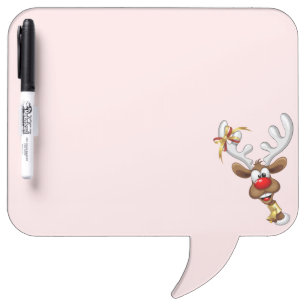 Funny Reindeer Peeking Christmas Meme Dry Erase Board