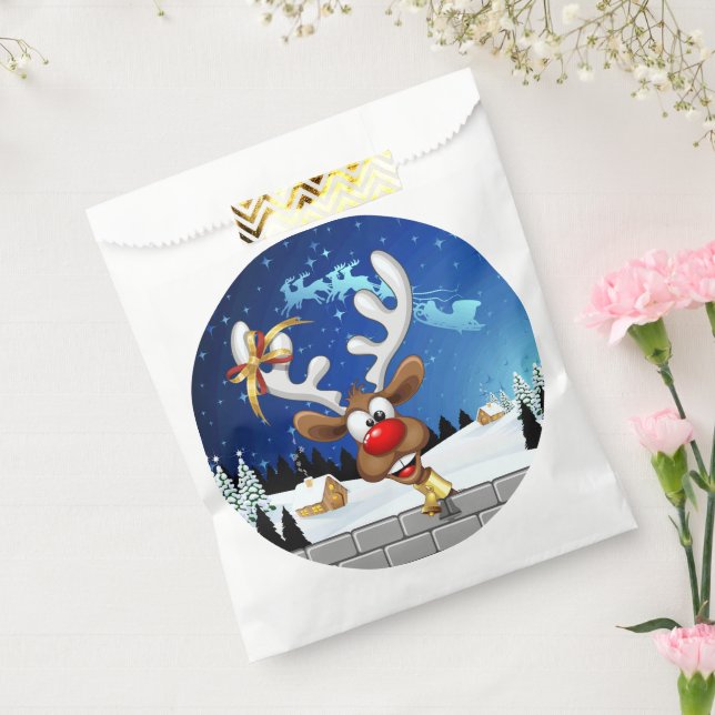 Funny Reindeer Peeking Christmas Meme  Favor Bag (Sealed)