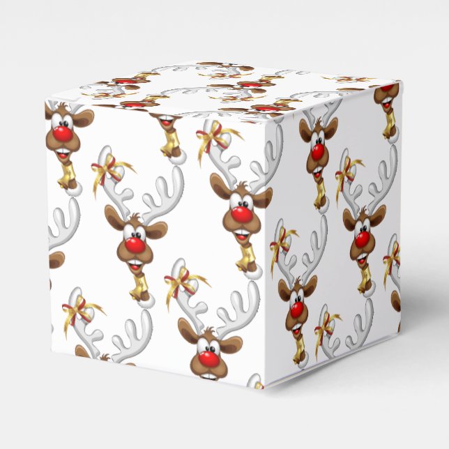 Funny Reindeer Peeking Christmas Meme  Favor Boxes (Front Side)