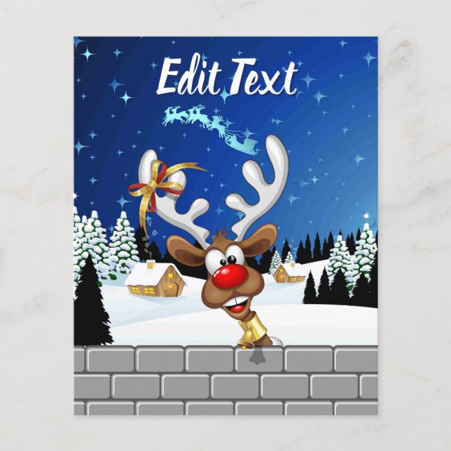 Funny Reindeer Peeking Christmas Meme  Flyer (Front)