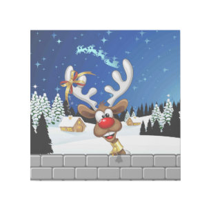 Funny Reindeer Peeking Christmas Meme  Gallery Wrap